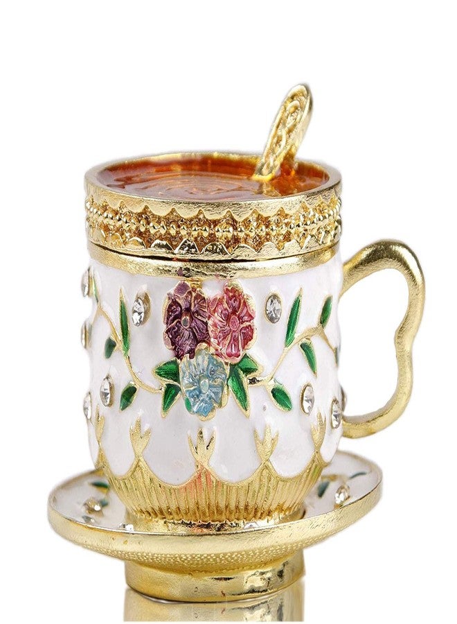 SEVENBEES Coffee Cup Figurine Collectibles Hinged Jewelry Box Trinket Boxes - Image 1